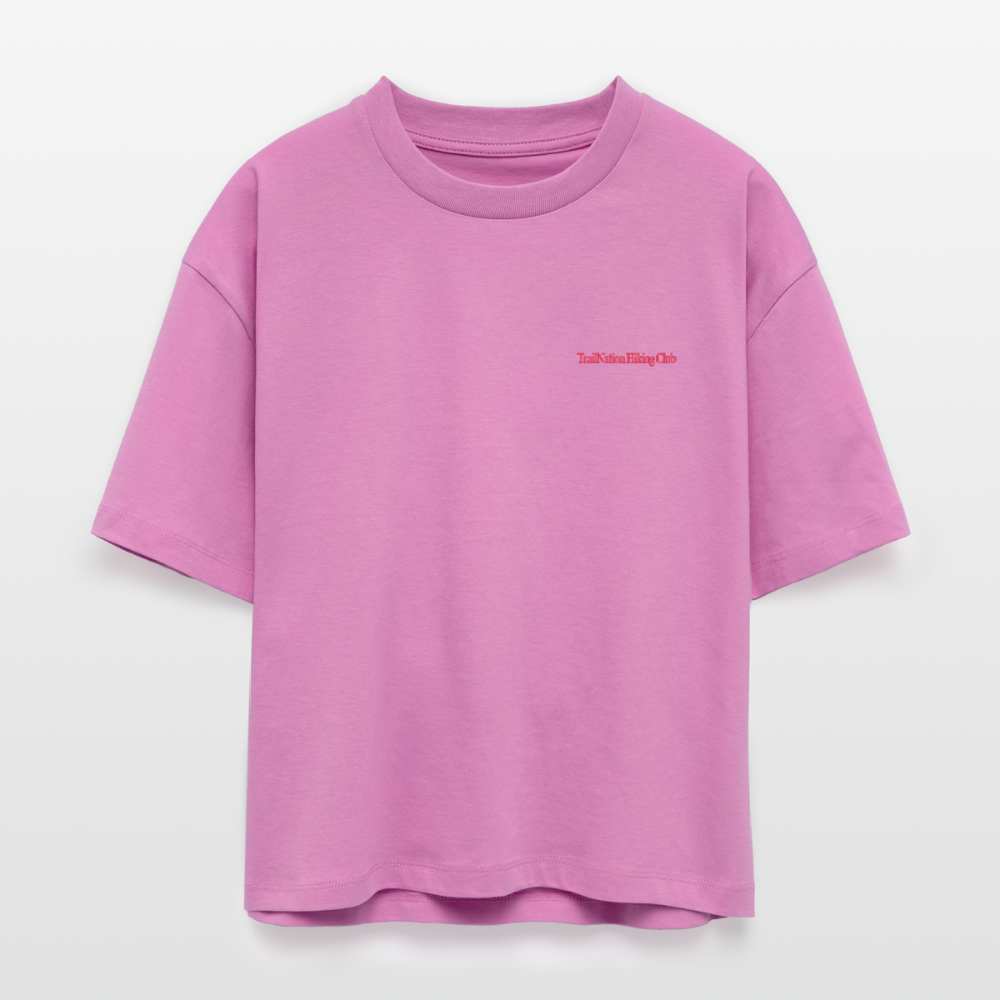 Sunday Hiking Club RED/PINK Boxy Bio-T-Shirt - pink