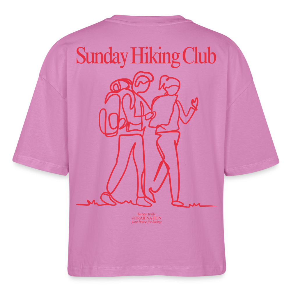 Sunday Hiking Club RED/PINK Boxy Bio-T-Shirt - pink