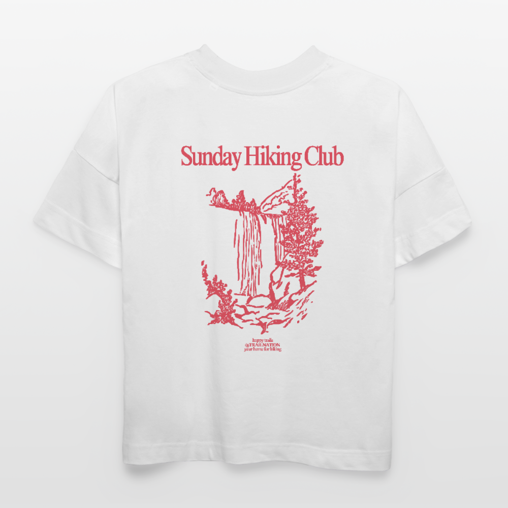 Sunday Hiking Club RED/WHITE Unisex Oversize Bio-T-Shirt - white