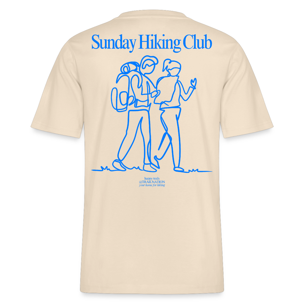 Sunday Hiking Club BLUE/BEIGE Relaxed Fit Unisex Bio-T-Shirt - natural raw