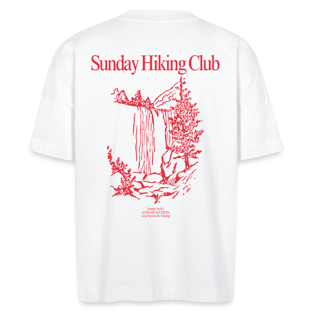 Sunday Hiking Club RED/WHITE Unisex Oversize Bio-T-Shirt - white