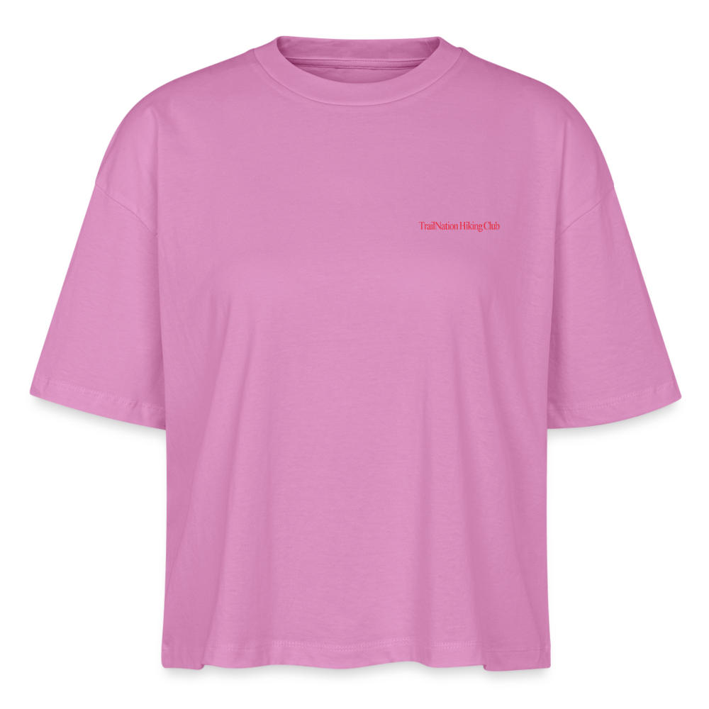 Sunday Hiking Club RED/PINK Boxy Bio-T-Shirt - pink