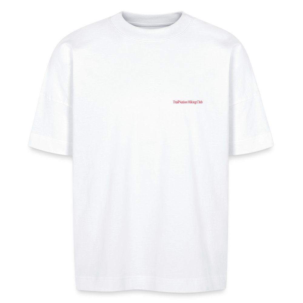 Sunday Hiking Club RED/WHITE Unisex Oversize Bio-T-Shirt - white