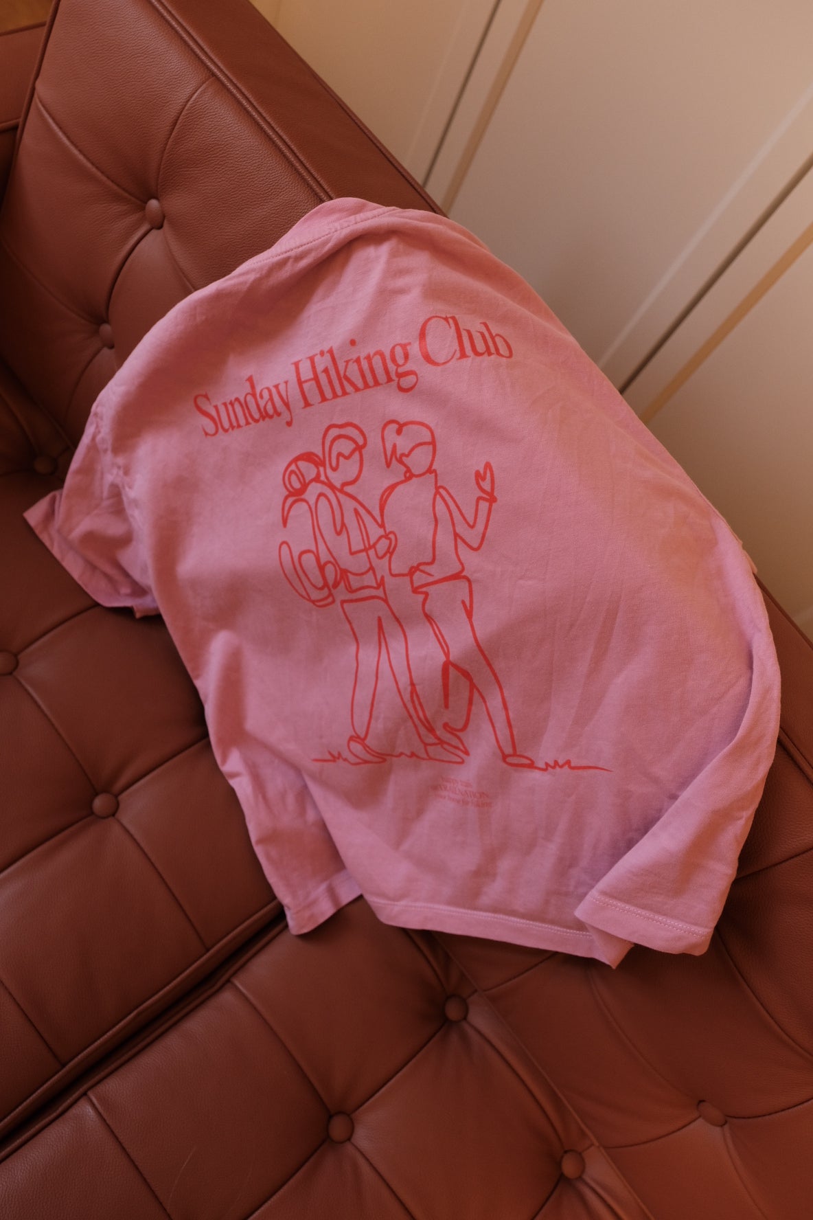 Sunday Hiking Club RED/PINK Boxy Bio-T-Shirt