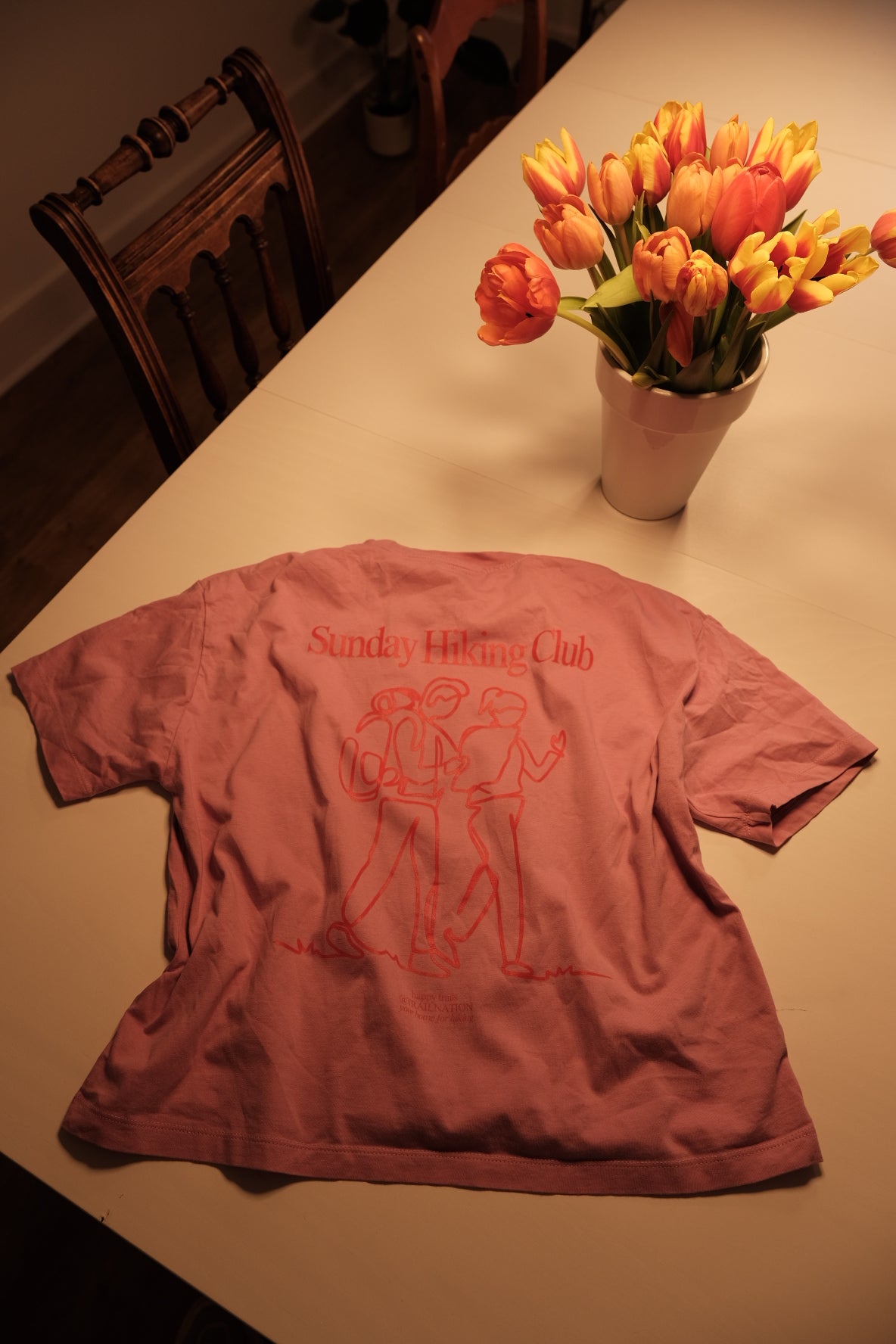 Sunday Hiking Club RED/PINK Boxy Bio-T-Shirt