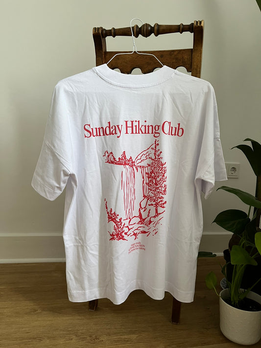 Sunday Hiking Club RED/WHITE Unisex Oversize Bio-T-Shirt