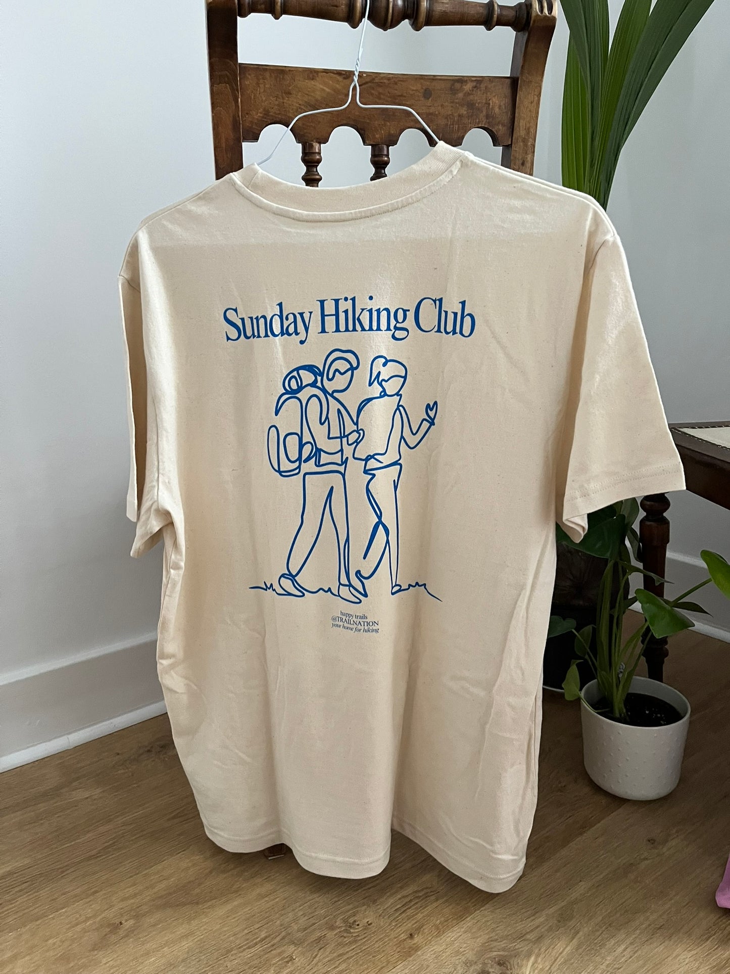 Sunday Hiking Club BLUE/BEIGE Relaxed Fit Unisex Bio-T-Shirt