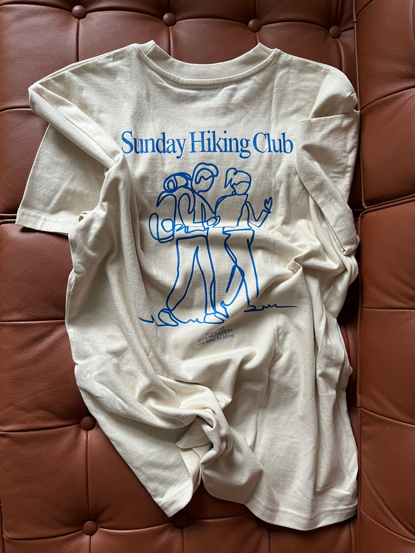 Sunday Hiking Club BLUE/BEIGE Relaxed Fit Unisex Bio-T-Shirt